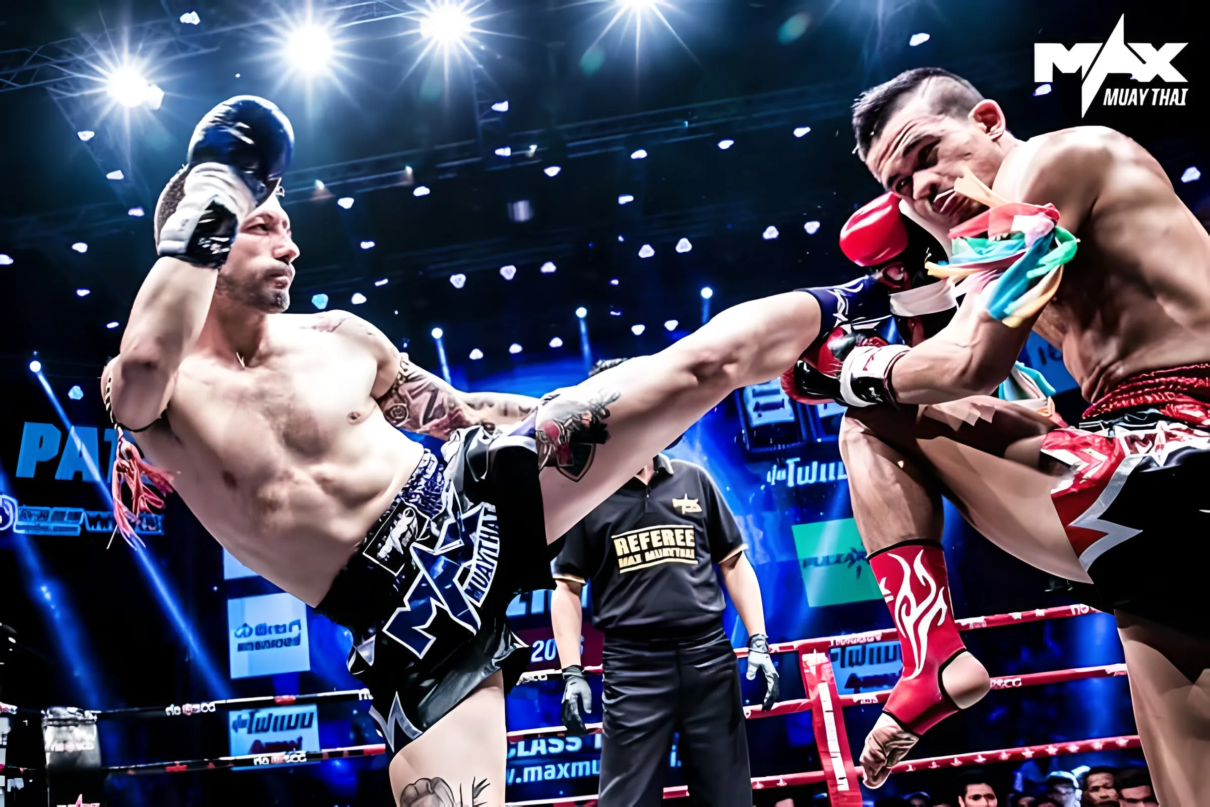 Borja Álvarez «El Miura» lanzando una patada en el Max Muay Thai de Bangkok